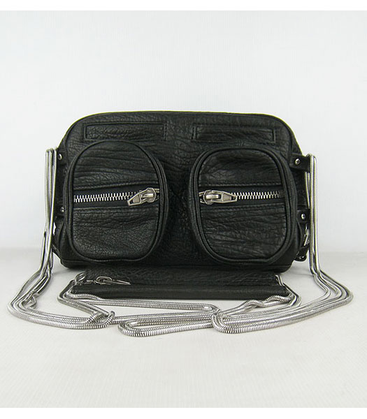 Alexander Wang Brenda Zip catena dovrebbe insaccare agnello nero